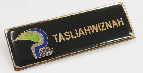 Epoxy Name Tag- Black + Gold (25x74mm)
