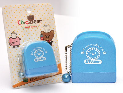 colorful choco bear name stamp