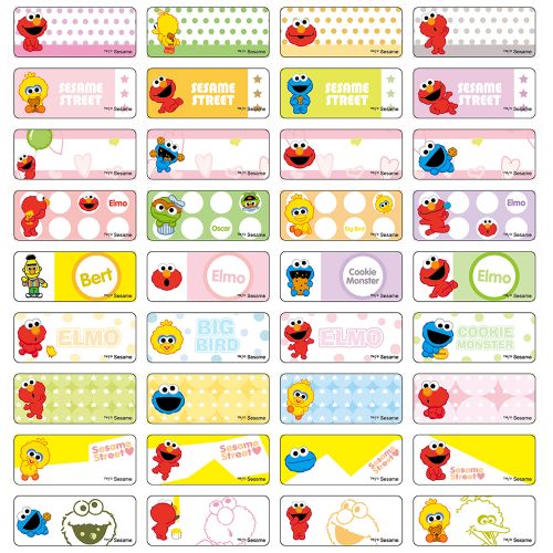 Sesame Name Sticker 芝麻街授權貼紙