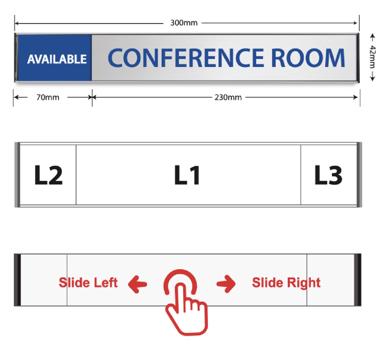 1 LAYER SLIDING WALL SIGN | MODEL: SW-3