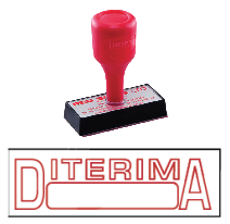 red rubber stock stamp
